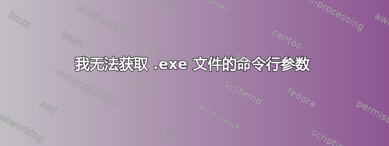 我无法获取 .exe 文件的命令行参数