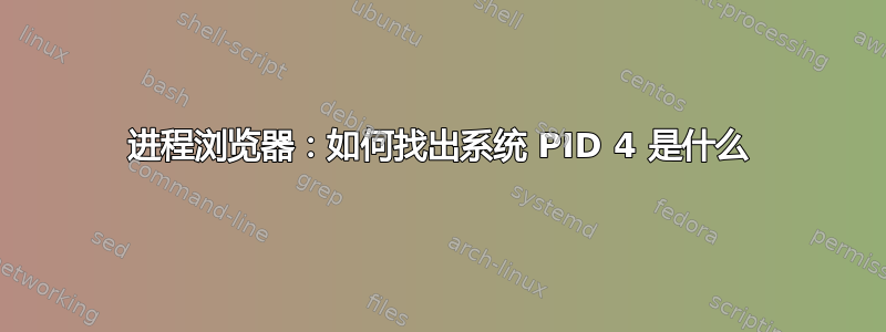 进程浏览器：如何找出系统 PID 4 是什么