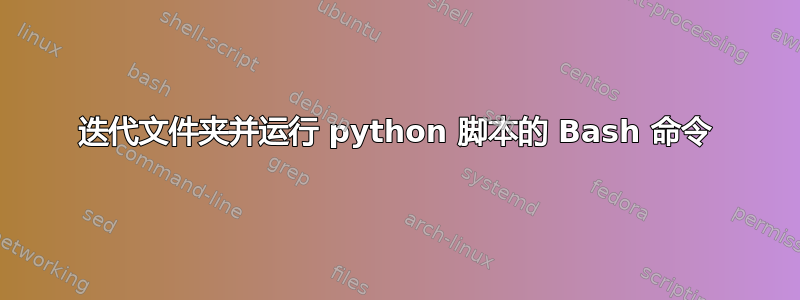 迭代文件夹并运行 python 脚本的 Bash 命令