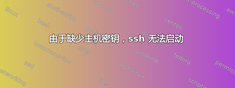 由于缺少主机密钥，ssh 无法启动