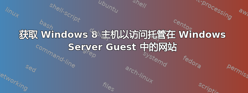 获取 Windows 8 主机以访问托管在 Windows Server Guest 中的网站