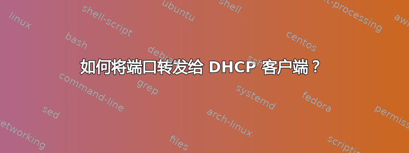 如何将端口转发给 DHCP 客户端？