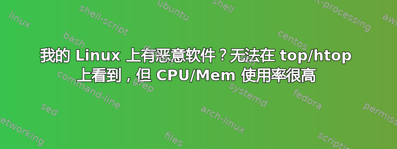 我的 Linux 上有恶意软件？无法在 top/htop 上看到，但 CPU/Mem 使用率很高