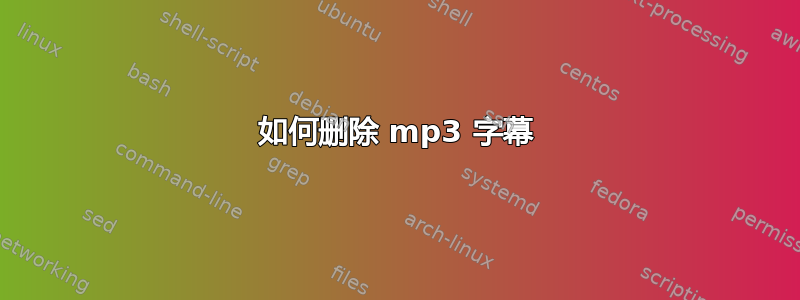 如何删除 mp3 字幕