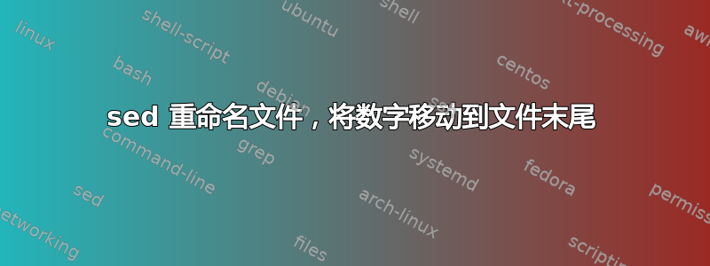 sed 重命名文件，将数字移动到文件末尾