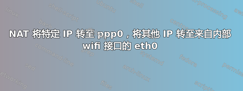 NAT 将特定 IP 转至 ppp0，将其他 IP 转至来自内部 wifi 接口的 eth0