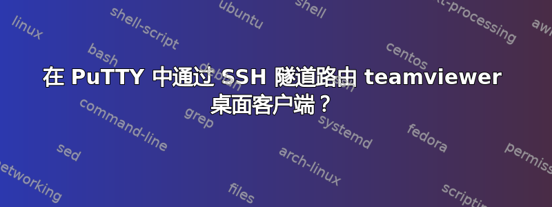 在 PuTTY 中通过 SSH 隧道路由 teamviewer 桌面客户端？