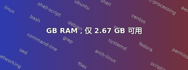 4 GB RAM，仅 2.67 GB 可用