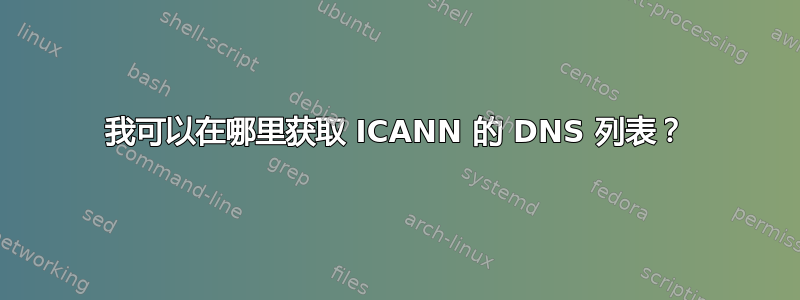 我可以在哪里获取 ICANN 的 DNS 列表？