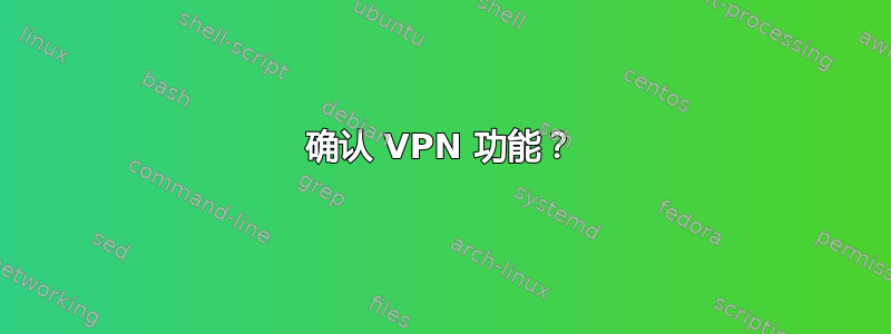 确认 VPN 功能？