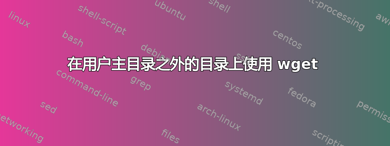 在用户主目录之外的目录上使用 wget