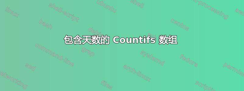 包含天数的 Countifs 数组