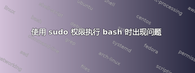 使用 sudo 权限执行 bash 时出现问题