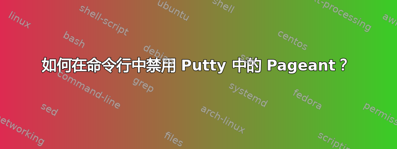 如何在命令行中禁用 Putty 中的 Pageant？