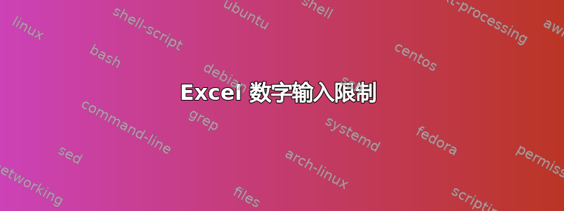 Excel 数字输入限制