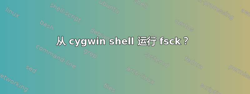 从 cygwin shell 运行 fsck？