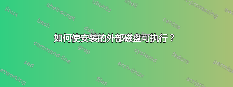 如何使安装的外部磁盘可执行？