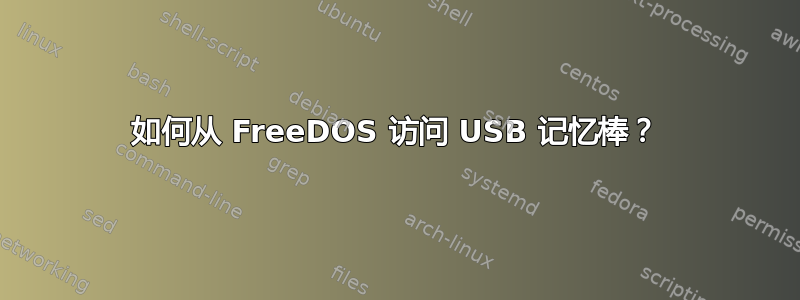 如何从 FreeDOS 访问 USB 记忆棒？