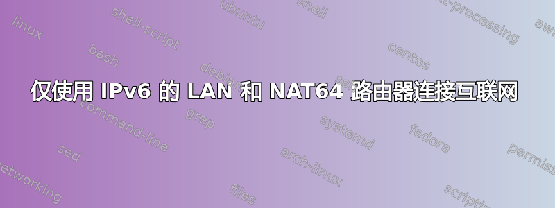 仅使用 IPv6 的 LAN 和 NAT64 路由器连接互联网