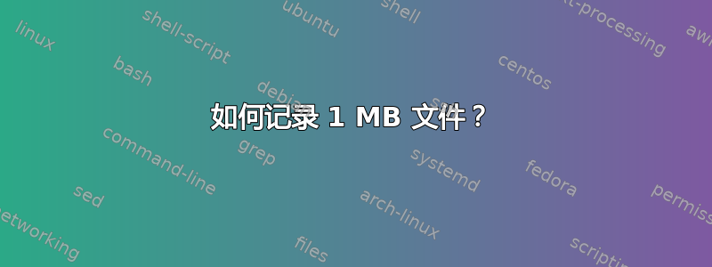 如何记录 1 MB 文件？