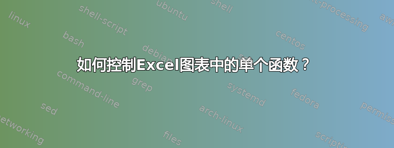 如何控制Excel图表中的单个函数？