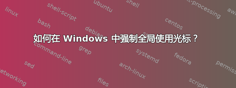 如何在 Windows 中强制全局使用光标？