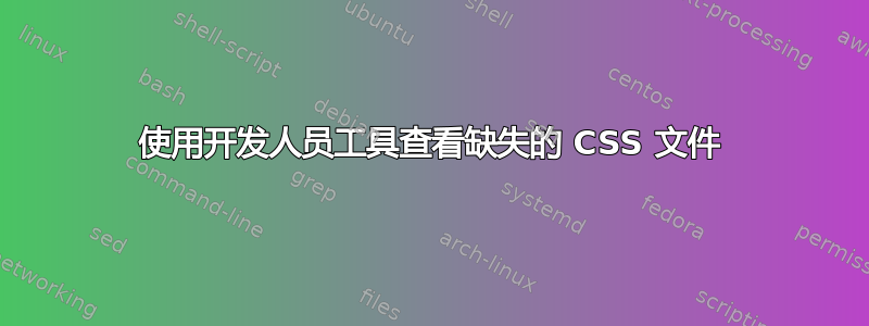 使用开发人员工具查看缺失的 CSS 文件