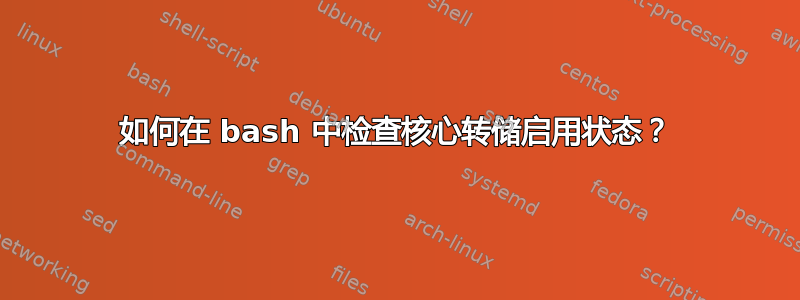 如何在 bash 中检查核心转储启用状态？