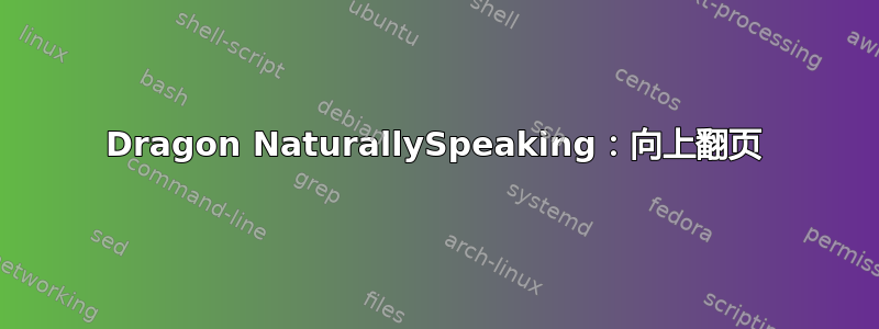 Dragon NaturallySpeaking：向上翻页