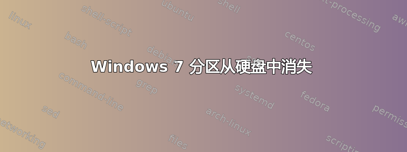 Windows 7 分区从硬盘中消失