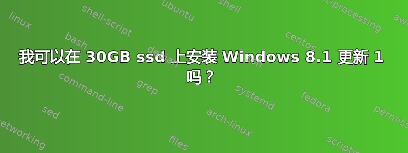 我可以在 30GB ssd 上安装 Windows 8.1 更新 1 吗？