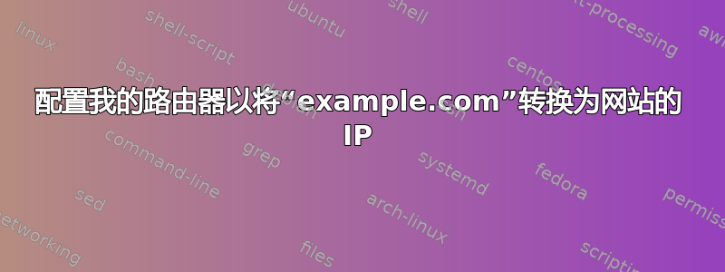 配置我的路由器以将“example.com”转换为网站的 IP