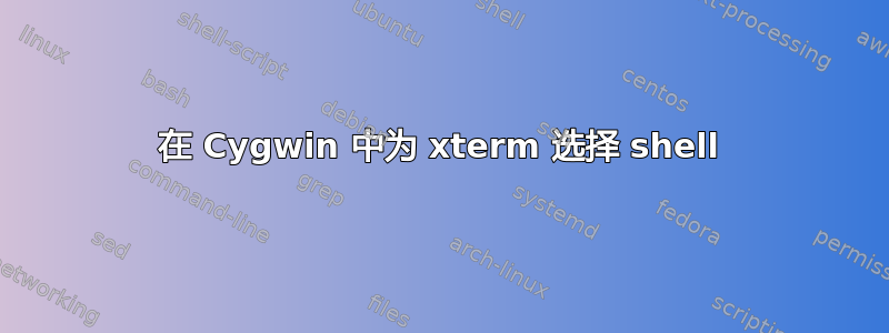 在 Cygwin 中为 xterm 选择 shell