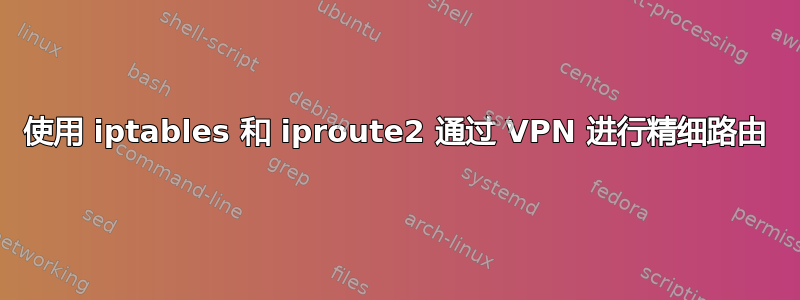 使用 iptables 和 iproute2 通过 VPN 进行精细路由