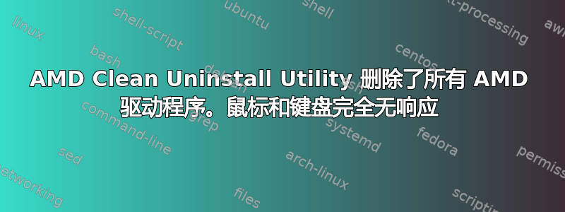 AMD Clean Uninstall Utility 删除了所有 AMD 驱动程序。鼠标和键盘完全无响应