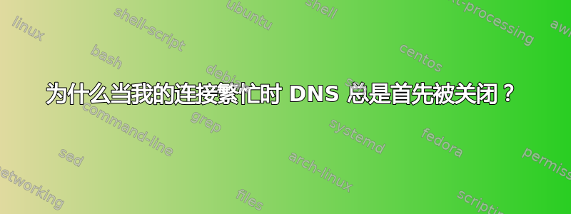 为什么当我的连接繁忙时 DNS 总是首先被关闭？