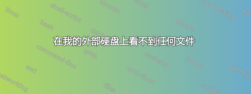 在我的外部硬盘上看不到任何文件