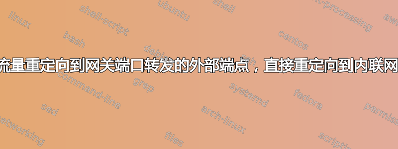 将内部流量重定向到网关端口转发的外部端点，直接重定向到内联网目的地