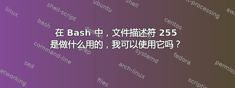 在 Bash 中，文件描述符 255 是做什么用的，我可以使用它吗？