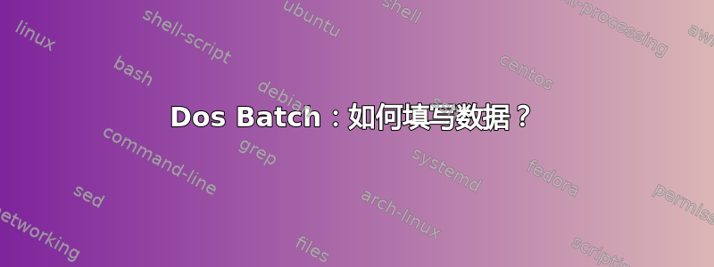 Dos Batch：如何填写数据？