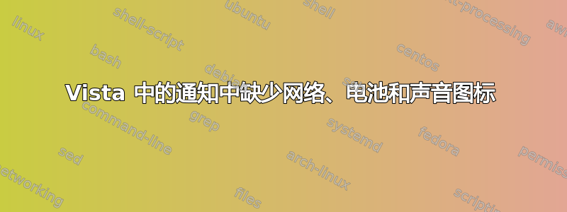 Vista 中的通知中缺少网络、电池和声音图标