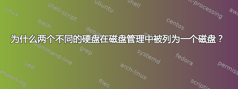 为什么两个不同的硬盘在磁盘管理中被列为一个磁盘？