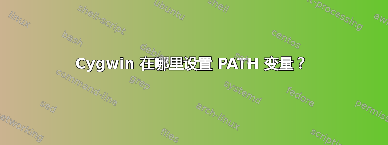 Cygwin 在哪里设置 PATH 变量？