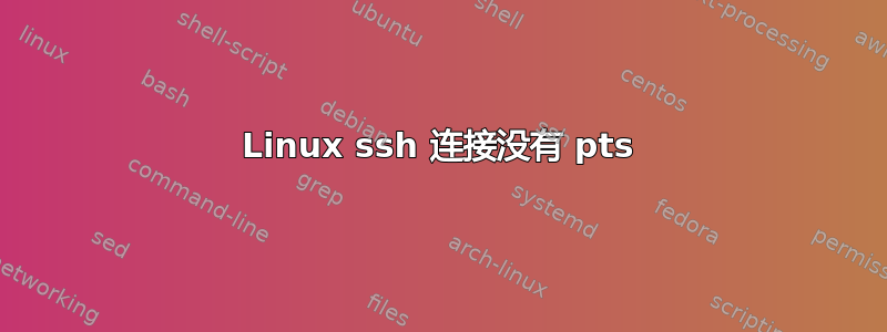 Linux ssh 连接没有 pts