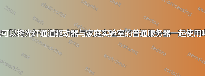 我可以将光纤通道驱动器与家庭实验室的普通服务器一起使用吗