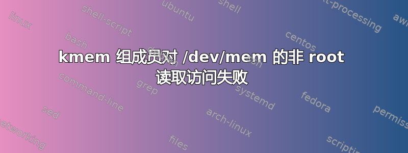 kmem 组成员对 /dev/mem 的非 root 读取访问失败