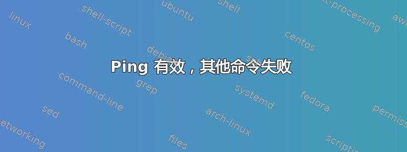 Ping 有效，其他命令失败