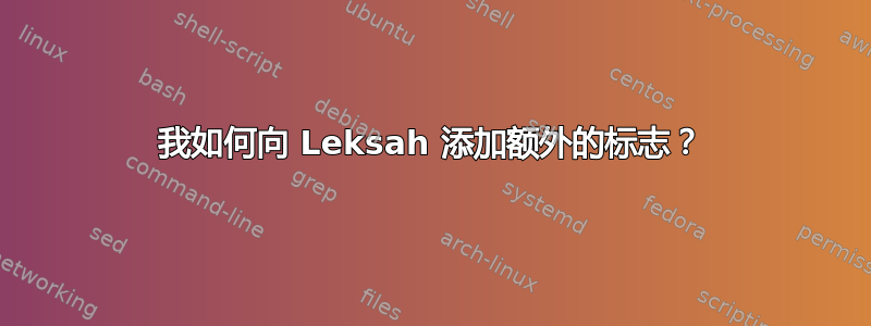 我如何向 Leksah 添加额外的标志？