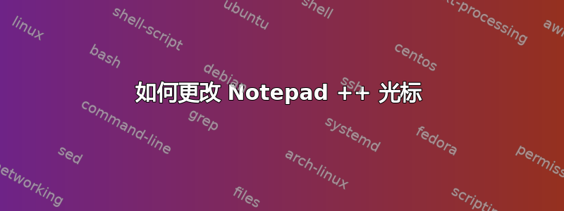 如何更改 Notepad ++ 光标