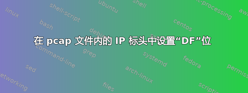 在 pcap 文件内的 IP 标头中设置“DF”位